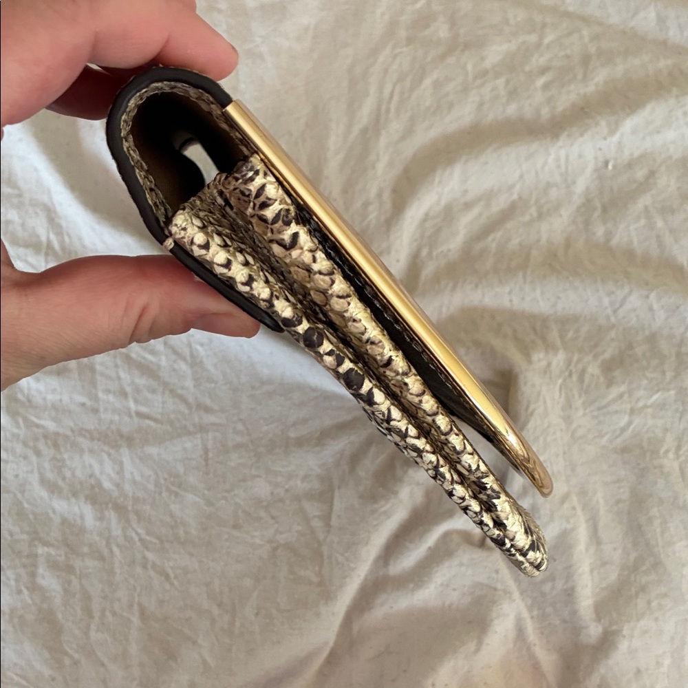 Banana Republic Snake Print Clutch with Gold Tone Frame - Picture 7 of 13